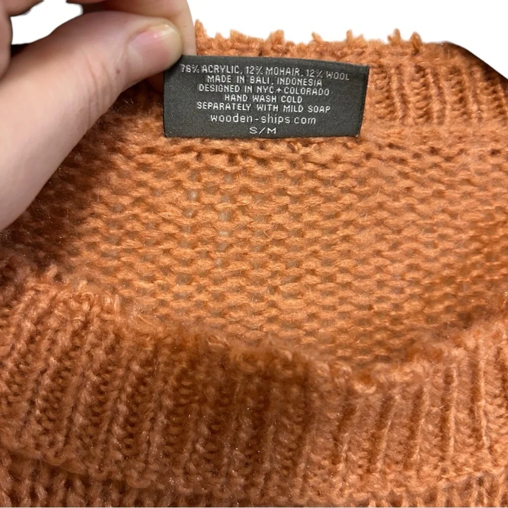 Wooden ships S/M Oliver distressed sweater crewneck lightweight knit wool blend - Picture 5 of 12